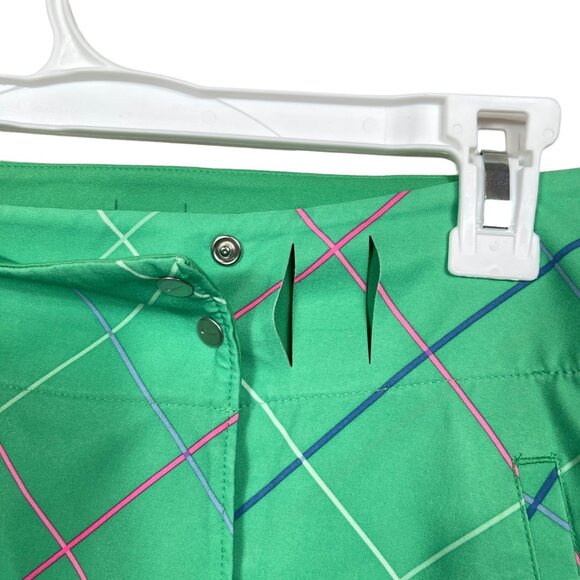 Nike Golf Reversible Skirt Womens 4 Green Plaid Shell Lightweight Preppy Active - Picture 11 of 16